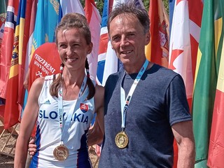 Slovenskí zlatí medailisti - Katarína Lamiová a Jozef Pollák.
