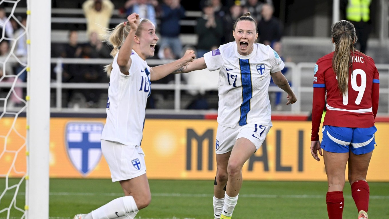 Momentka zo zápasu Fínsko - Srbsko v ženskej Lige národov. 