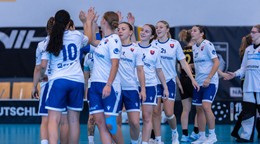Slovenské reprezentantky vo florbale v zápase proti Nemecku na podujatí 6 Nations Floorball Challenge.
