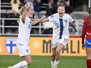 Momentka zo zápasu Fínsko - Srbsko v ženskej Lige národov. 