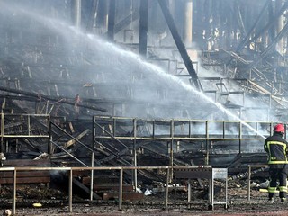 Štadión klubu IF Gnistan po požiari.