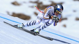 Nemecká lyžiarka Emma Aicherová počas tréningu zjazdu vo Val di Fassa 2026.