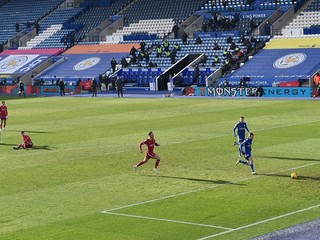 Momentka zo zápasu Leicester City - Liverpool FC.