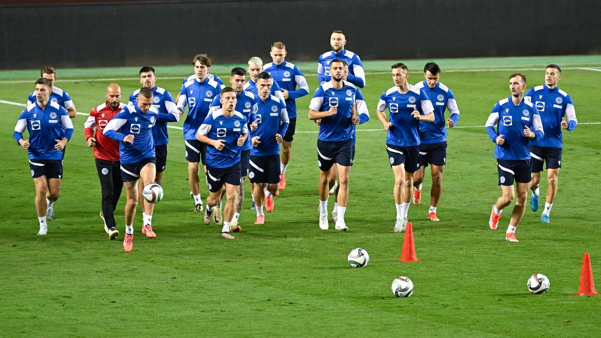 Tréningu slovenskej futbalovej reprezentácie