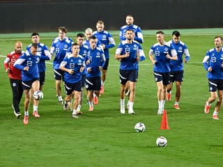 Tréningu slovenskej futbalovej reprezentácie