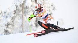 Slovenská lyžiarka Petra Vlhová počas slalomu vo fínskom Levi.