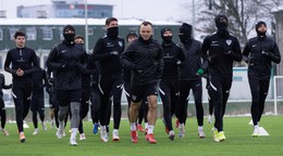 Futbalisti MŠK Žilina počas prvého tréningu v zimnej príprave na jarnú časť futbalovej Niké ligy.