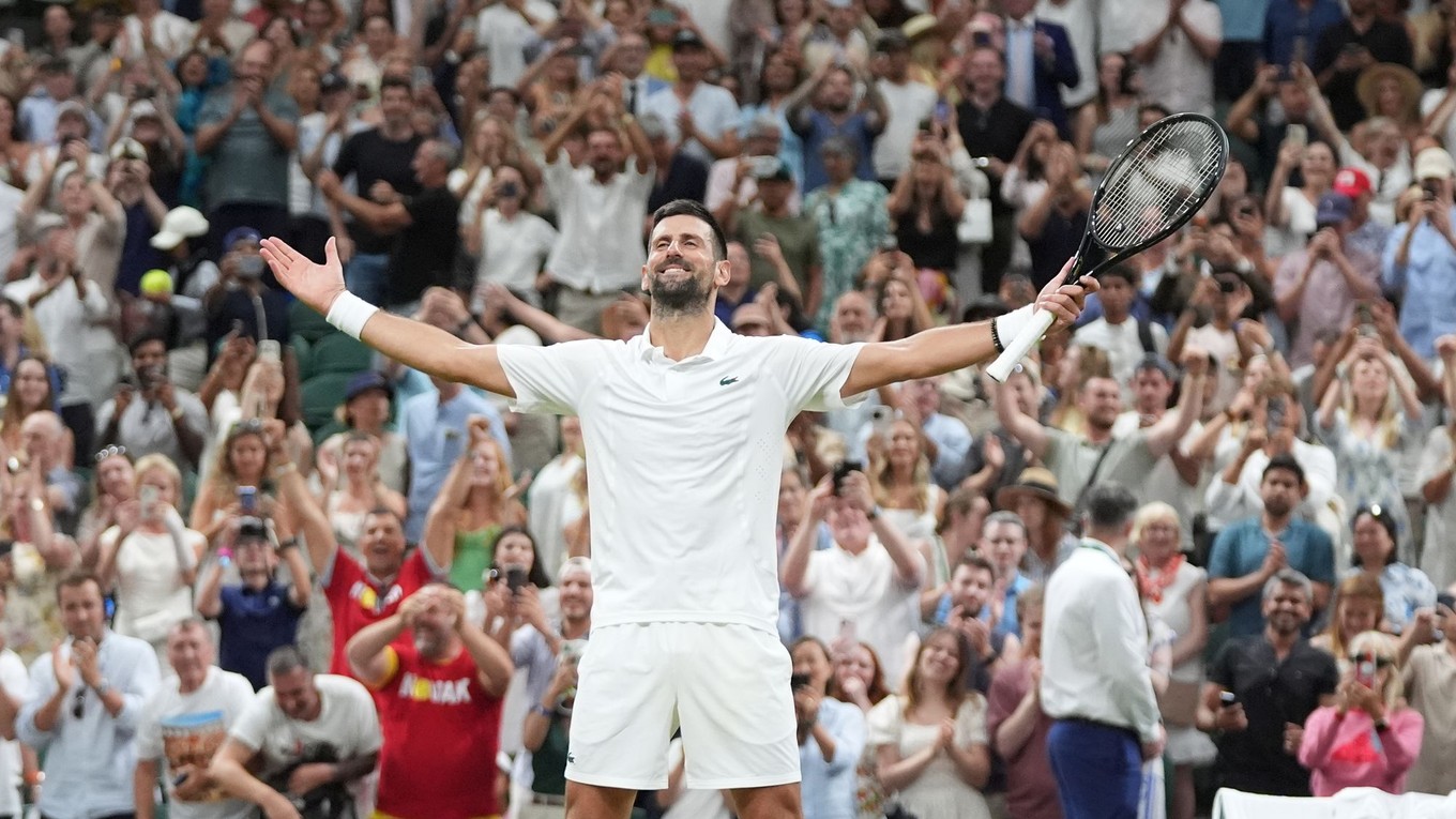 Novak Djokovič po víťazstve vo štvrťfinále Wimbledonu 2026 nad Felixom Augerom-Aliassimom.