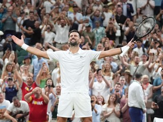 Novak Djokovič po víťazstve vo štvrťfinále Wimbledonu 2026 nad  Felixom Augerom-Aliassimom.