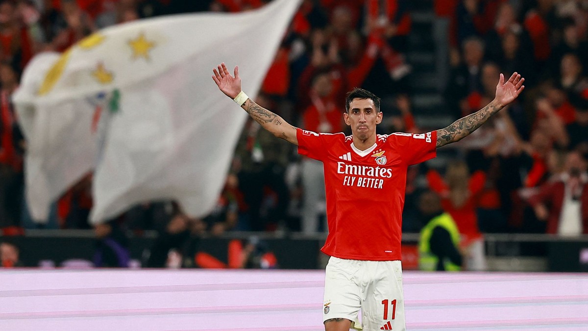 Angel Di Maria v zápase Benfica Lisabon v FC Porto