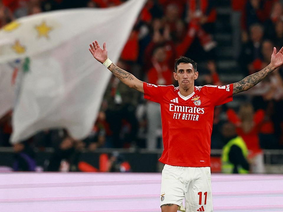 Angel Di Maria v zápase Benfica Lisabon v FC Porto