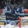 Gólová radosť hokejistov Nitry počas play-off Tipsport ligy 2025/26.