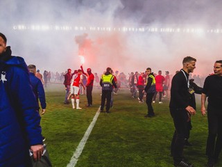 Momentka zo zápasu Slavia - Sparta.