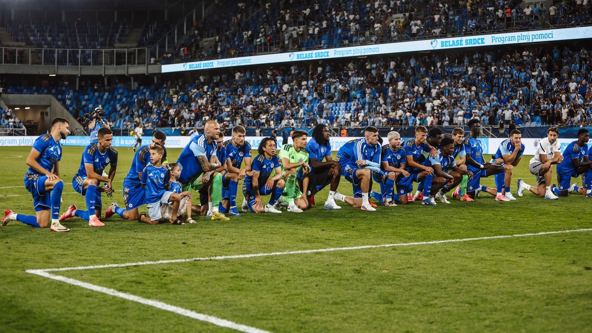 Záber zo zápasu ŠK Slovan Bratislava - AIF Mjällby v odvete 3. predkola Ligy majstrov