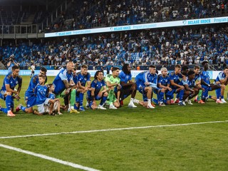 Záber zo zápasu ŠK Slovan Bratislava - AIF Mjällby v odvete 3. predkola Ligy majstrov
