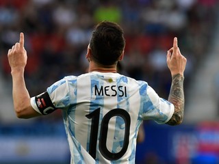 Lionel Messi v drese Argentíny.
