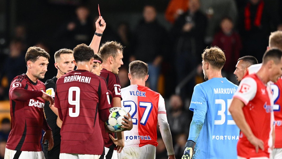 Momentka zo zápasu Sparta Praha - Slavia Praha.
