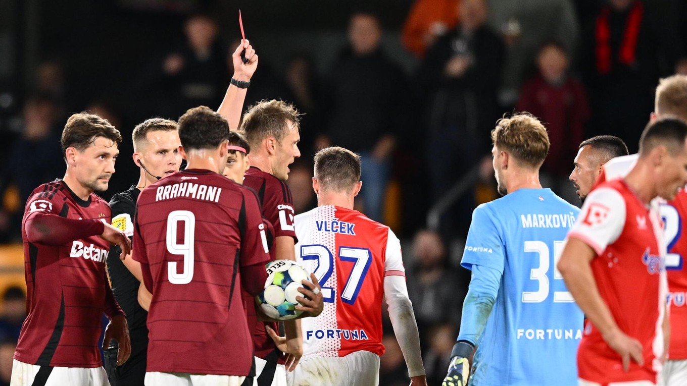 Momentka zo zápasu Sparta Praha - Slavia Praha.