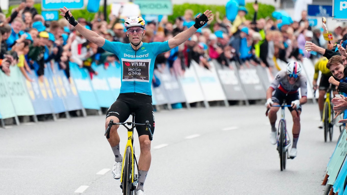 Wout Van Aert vyhral 3. etapu Okolo Dánska pred Lukášom Kubišom