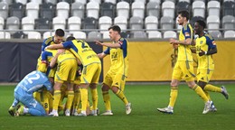 Na snímke gólová radosť hráčov Košíc počas zápasu štvrťfinále Slovnaft Cupu.