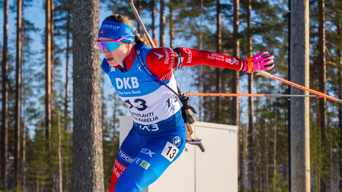 Paulína Bátovská Fialková počas pretekov s hromadným štartom v Kontiolahti. 