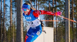 Paulína Bátovská Fialková počas pretekov s hromadným štartom v Kontiolahti. 