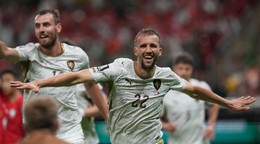 Tomáš Souček oslavuje gól
