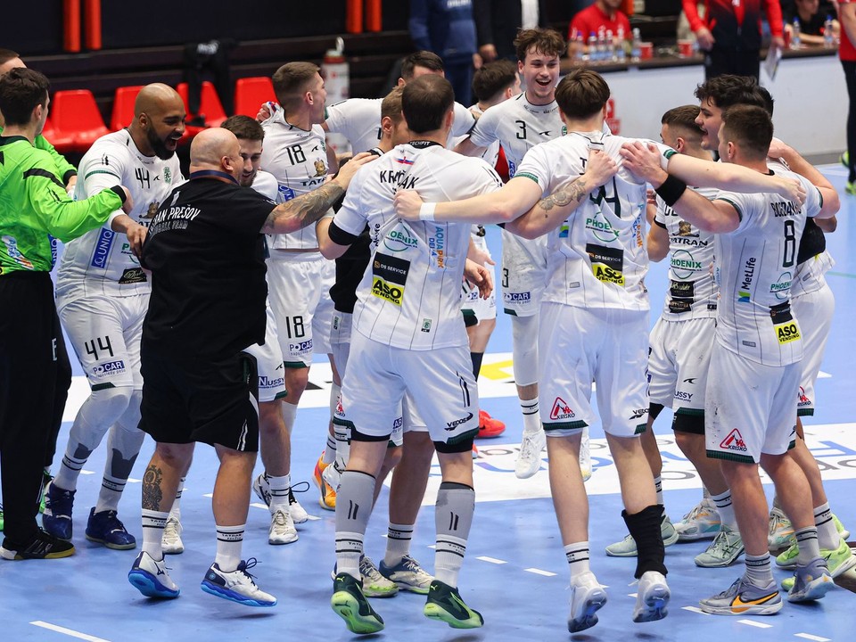 Hráči Tatrana Prešov sa radujú z víťazstva