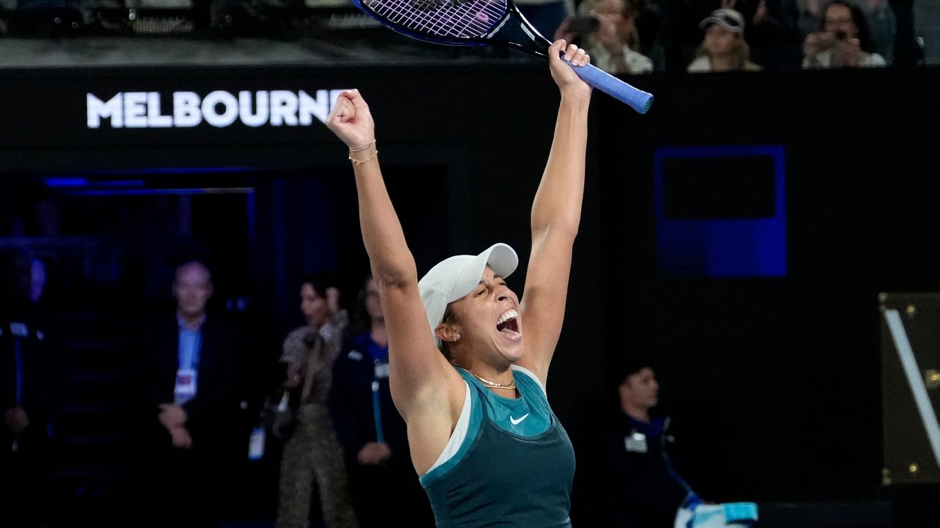 Madison Keys oslavuje triumf na Australian Open 2025. 