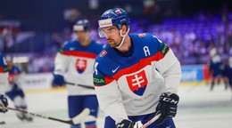 Peter Čerešňák pred zápasom Slovensko - Francúzsko v skupine B na MS v hokeji 2024.