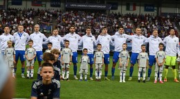 Slovenskí futbalisti pred zápasom Slovensko - Taliansko na EURO U21 2025.
