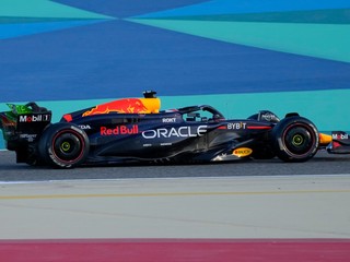 Max Verstappen pri testoch nového monopostu pred Veľkou cenou Bahajnu. 