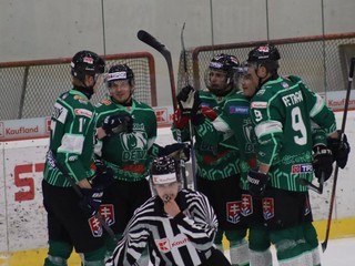 Gólové oslavy hokejistov HK Detva.