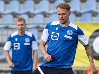 Ondrej Duda na tréningu Slovenska