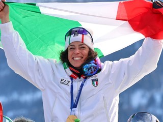 Federica Brignoneová sa teší zo zlata v super-G. 
