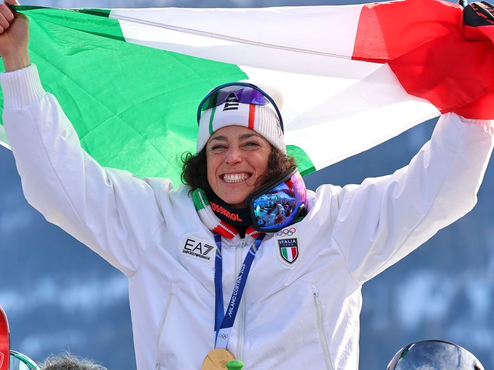 Federica Brignoneová sa teší zo zlata v super-G. 