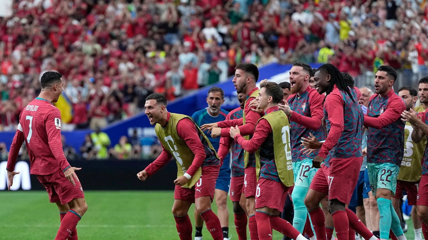 Cristiano Ronaldo oslavuje gól v zápase Portugalsko - Uzbekistan na MS vo futbale 2026. 