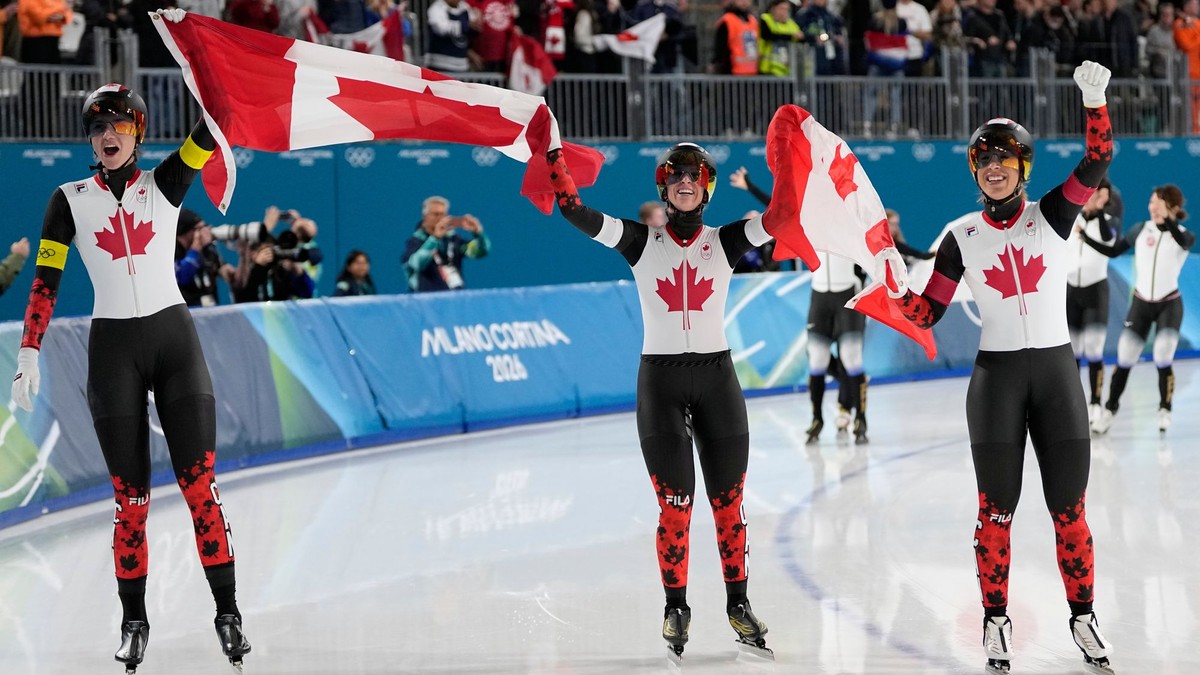 Kanadské rýchlokorčuliarky. 
