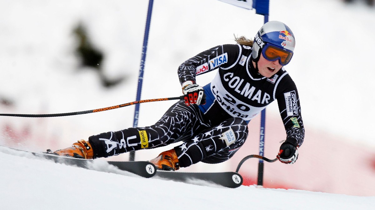 Lindsey Vonnová počas zjazdu.