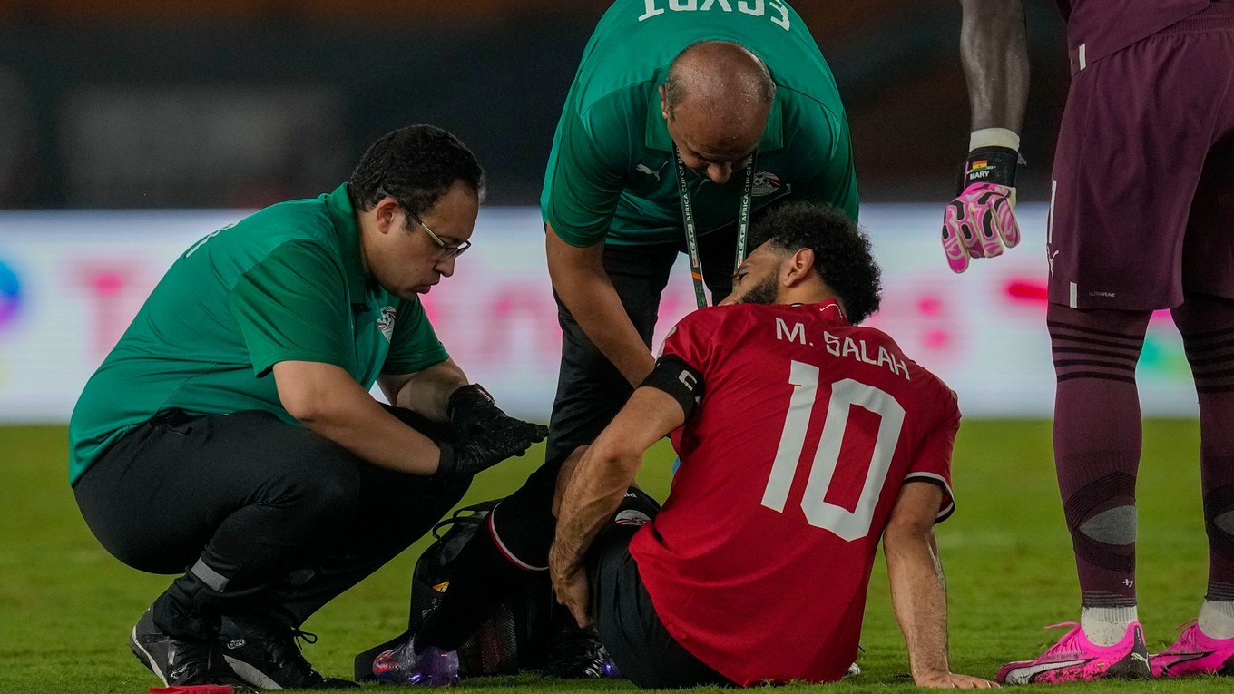 Zranenie egyptského kanoniera Mohameda Salaha na Africkom pohári národov 2023.