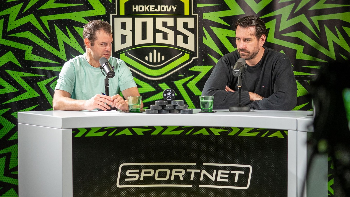 Ondrej Rusnák a Boris Valábik v podcaste Hokejový BOSS. 