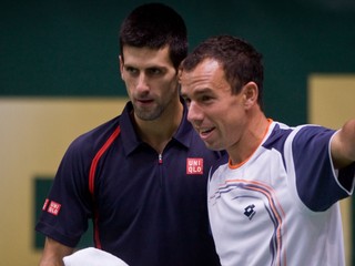 Dominik Hrbatý a Novak Djokovič.