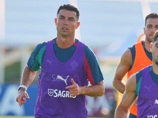 Cristiano Ronaldo na tréningu Portugalska