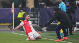 Vasil Kušej oslavuje gól. 