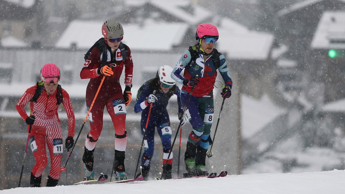 Vpravo slovenská skialpinistka Marianna Jagerčíková na ZOH 2026