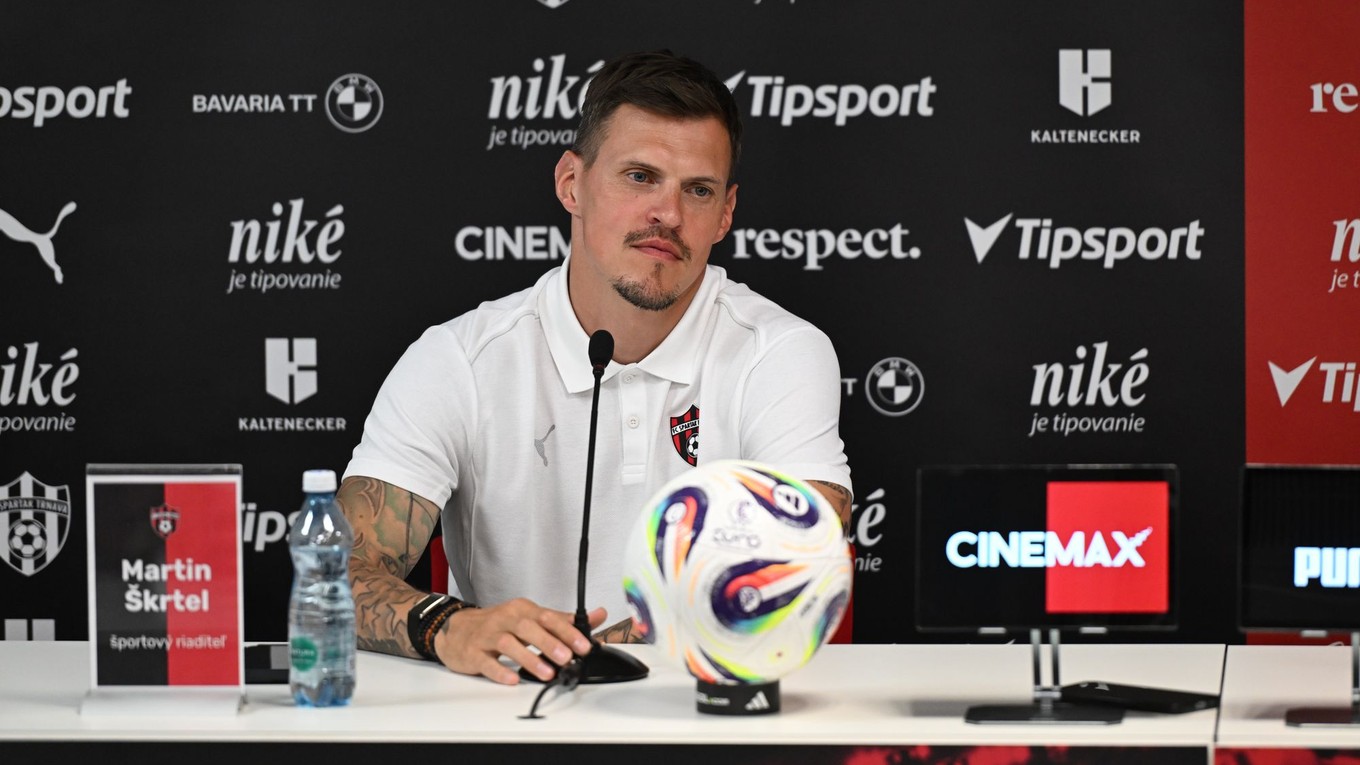 športový riaditeľ Spartaka Martin Škrtel počas predsezónnej tlačovej konferencie