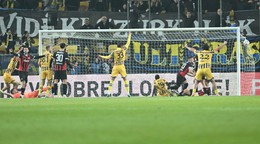 Gól DAC počas zápasu 17. kola futbalovej Niké ligy medzi FC DAC 1904 Dunajská Streda - FC Spartak Trnava.