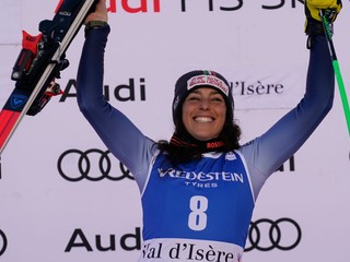 Federica Brignoneová vyhrala super-G vo Val d'Isere 2023.