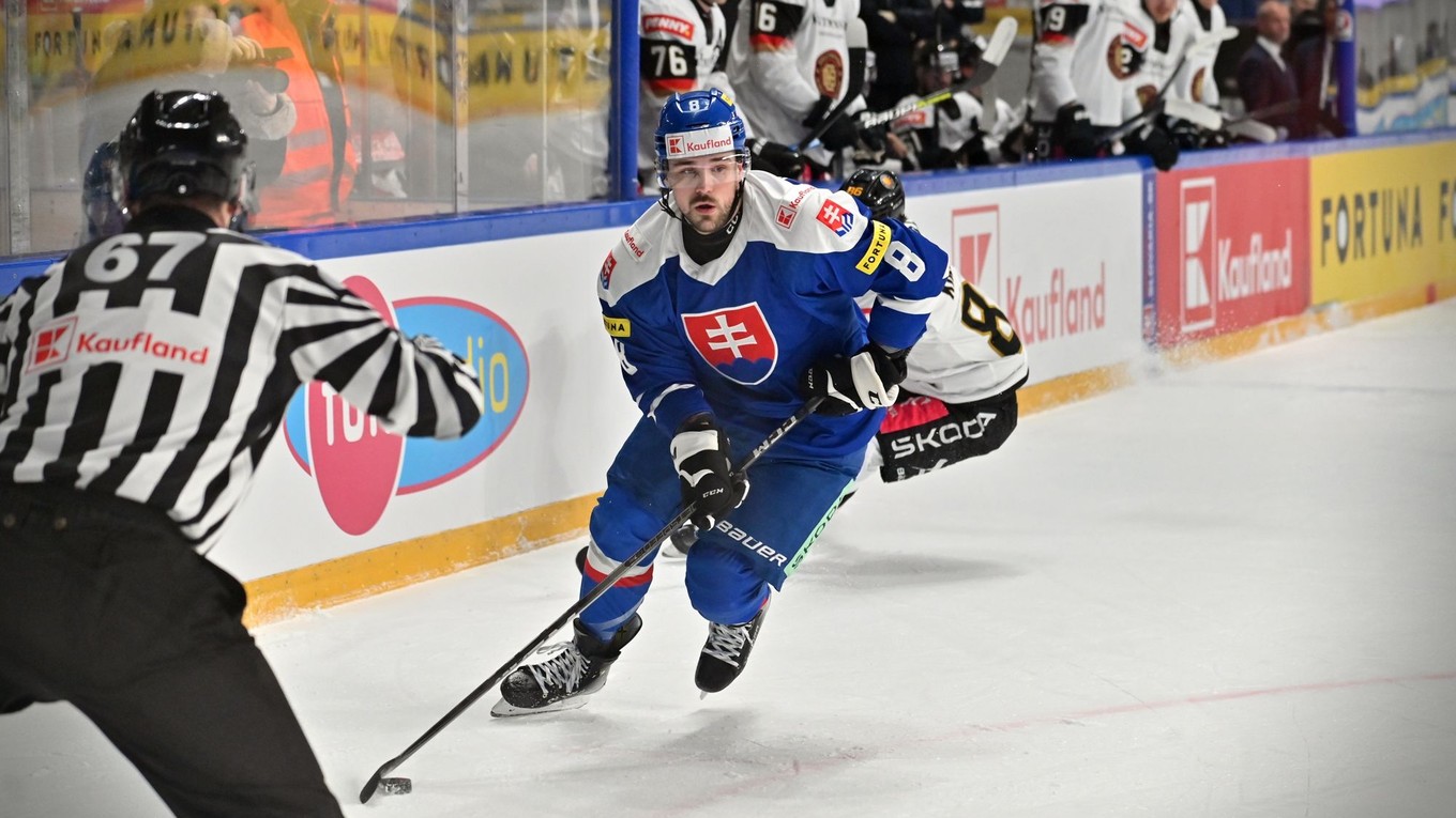 Maxim Čajkovič v stredajšom zápase Slovensko - Nemecko. 