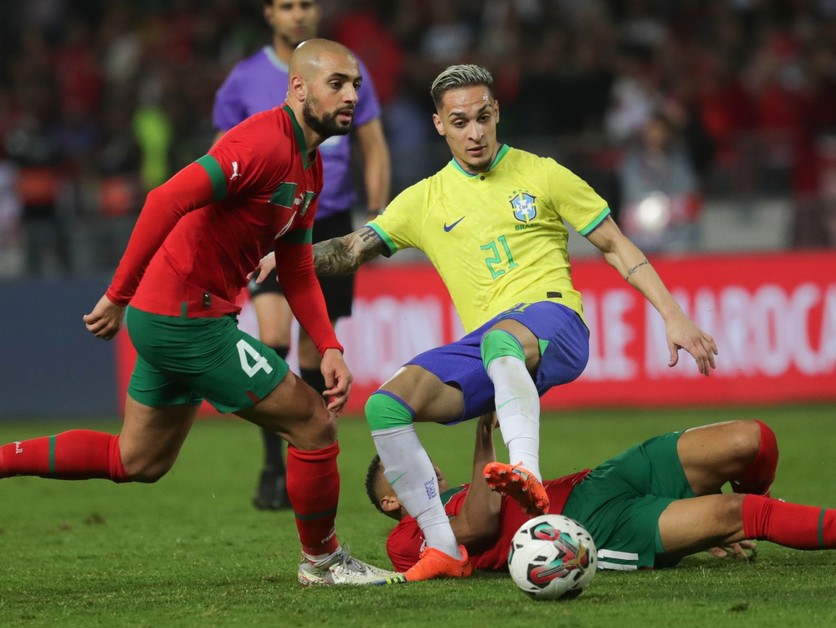 Fotka zo zápasu Maroko - Brazília.
